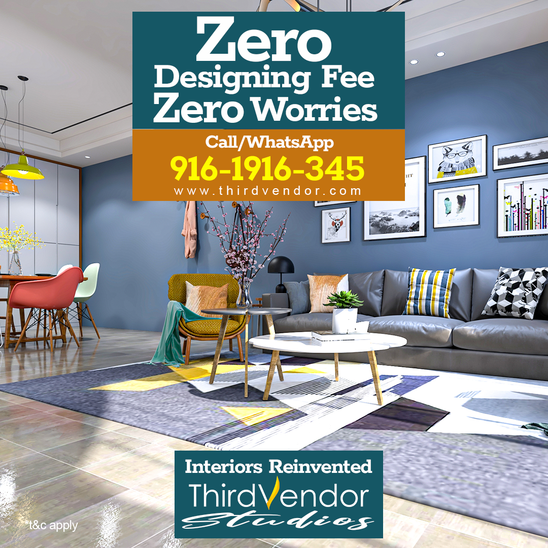 Zero Interior Designing Fees By ThirdVendor Studios